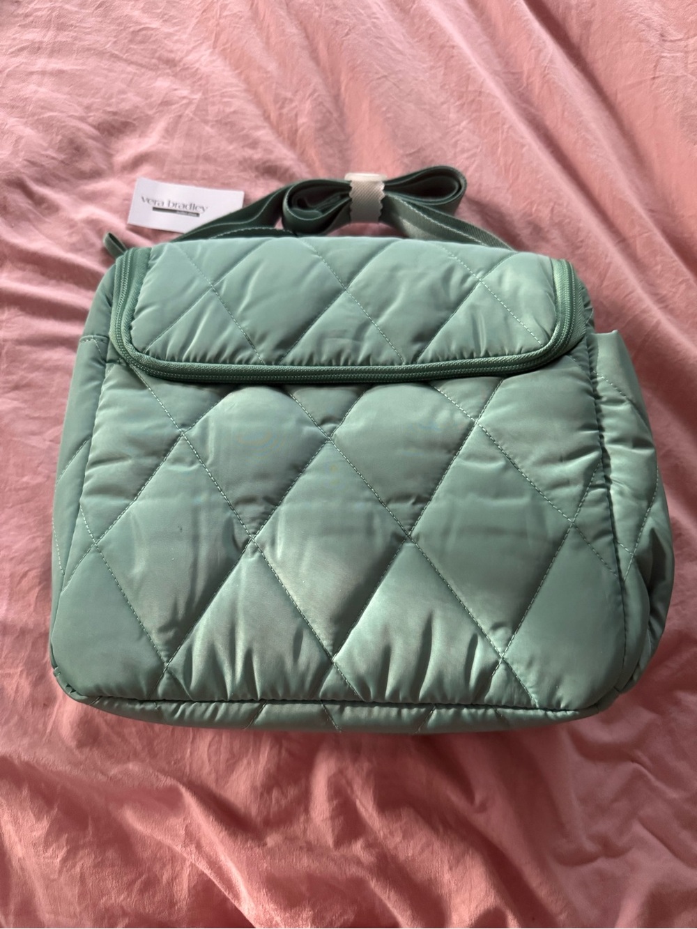 Vera Bradley Quilted Beryl Green Lunch Cooler Crossbody Bag